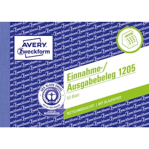 Einnahme-/Ausgabebeleg Avery Zweckform 1205, A6, 50 Blatt