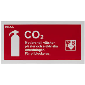 Skylt Koldioxidsläckare