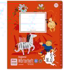 Registerheft URSUS Formati Wörter, Quart, liniert