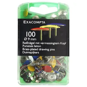 Häftstift EXACOMPTA sort.färger 100/fp