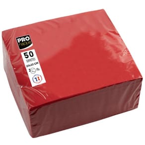 Servetter PRONAPPE 20x20cm röd 50/fp