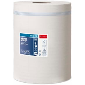 Aftørringsrulle Tork M4 Reflex, 1-lag hvid, 198mm/300m, 6 rl