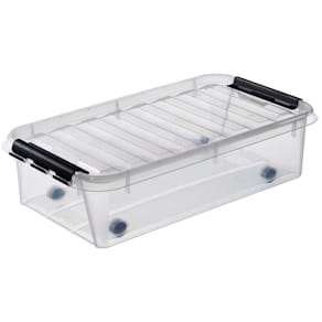 Plastkasse SmartStore 35 l transparent med låg, 720x400x190mm