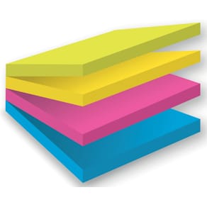 Memoblok Post-it Super Sticky, 76 x 76 mm, 75 vel, assorti, 4 st,