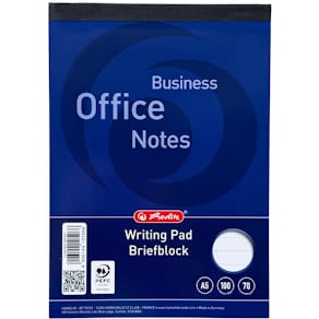 Schrijfblok Herlitz, ft A5, 70 g/m², 100 vel, gelijnd