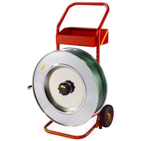 Båndvogn, til manuel brug, Plast/stål Rød, til PP/PET-bånd for