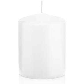 Stumpenkerze Noname, weiß, 60 x 80 mm, 21 Std. Brenndauer