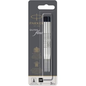 Balpenvulling Parker Quinkflow, medium, zwart, blister