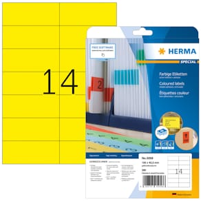 Universaletiketten HERMA A4, 105x42,3mm, gelb, 280 Stück