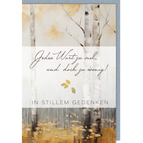 Trauerkarte Braun + Company, 11,5 x 17 cm, mit Umschlag