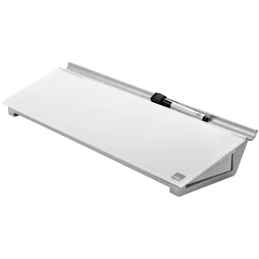 Memotavla glas NOBO med pennfack, vit, 460mm