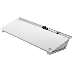 Memotavla glas NOBO med pennfack, vit, 460mm