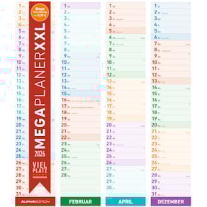 Streifenkalender Alpha Megaplaner XXL, 17,5 x 98 cm, deutsch