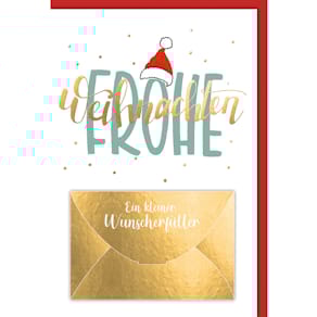 Geldscheinkarte Noname, Weihnachten, bunt, 11,5 x 17 cm, mit Ums,