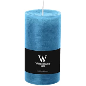 Stumpenkerze D-LUX MARBLE, 130x68mm, azurblau