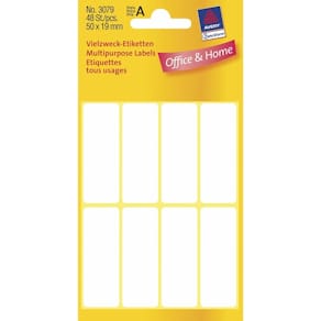 Universaletiketter Avery 50x19 mm hvid, FSC, 48 stk