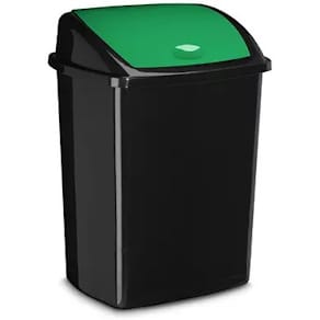 Abfalltrenner CEP, mit Schwingdeckel, 50 l, grün/schwarz