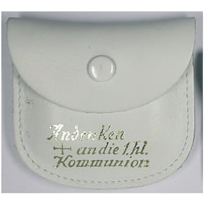 Rosenkranzetui, Leder, weiß