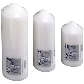 Bloklys 80 mm hvid, 112 t brændetid, 12-pak