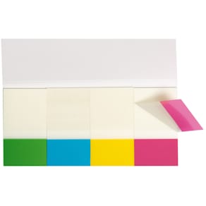 Haftmarker Q-CONNECT KF01225, 4x40 Blatt, 25x45mm, transparent