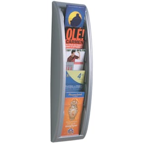 Wand-Prospekthalter Paperflow Quick Fit 4062.35, 1/3 A4, silber