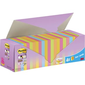 Z-Notes Post-it Super Sticky, assorti, 90 vel, 76 x 76 mm, 24 st
