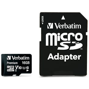 Speicherkarte Verbatim microSDHC, 16 GB, schwarz