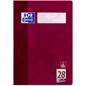 Heft Oxford A4, 16 Blatt, Lineatur 28, kariert, bunter Einband