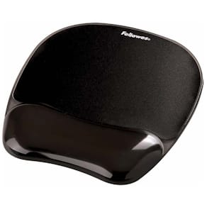 Musemåtte Fellowes gel håndledsstøtte, antislip, sort