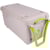 Opbergkoffer Really Useful Box, op wieltjes, 64 l, grijs