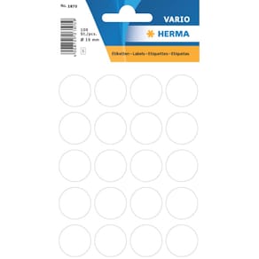 Vielzweck-Etiketten HERMA, Ø 19 mm, weiß