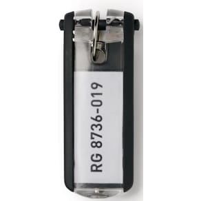 Sleutelhanger Durable Key Clip, zwart, pak van 6 stuks