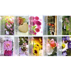 Geburtstagskarte Apollo, Motiv Zahl 90, 10 Stück sortiert