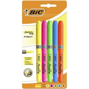 Tekstmarker BIC 1,6 mm, assorterede farver, 5 stk