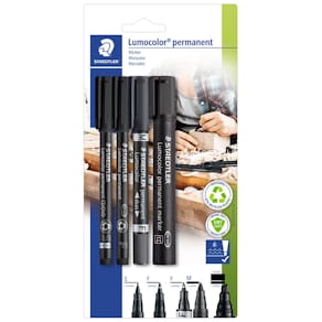 Marker Staedtler Lumocolor assorterede spidser 0,4–5 mm, 4 stk