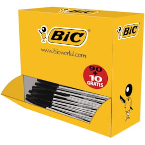 Balpen Bic Cristal Medium voordeelpak 90 + 10 gratis, zwart