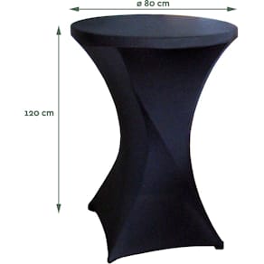 Hoes Brasq voor statafel, diameter 80 cm, zwart