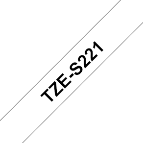 Märkband Brother TZeS221 Stark, svart/vit, 9mm