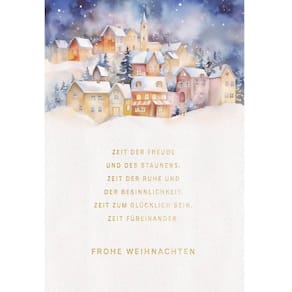 Weihnachtskarte Eulzer, geprägt, bunt, mit Umschlag