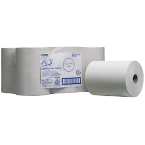 Rollenhandtuch Scott 6667, 1-lagig, weiß, 6 Rollen