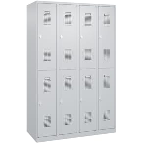 Garderobenschrank CP Basis PLUS 4 Abteile je 2 Fächer lichtgrau