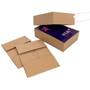 Bølgepapkasse, udvendig dim: 380 x 250 x 80 mm, indre dim: 380 x