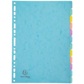 Ordnerregister EXACOMPTA Aquarel, Pappe, A4, 12-teilig, sortiert