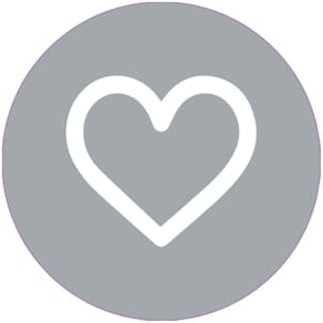 Forseglingsetiketter METO hjerte grå 33 x 33 mm, rulle 500