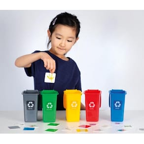 Spel Återvinningsspel med 5 soptunnor