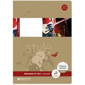 Notenheft Staufen Style, A5, 16 Blatt, 6 Notensysteme