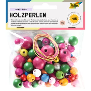 Bastelset Folia Holzperlen, sortiert