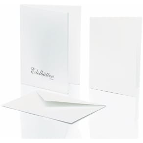 Kartenmappe Rössler Edelbütten, A6 HD/C6, 8/8, weiß