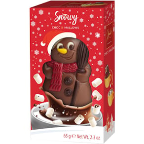 Chocolade sneeuwman Hamlet om te smelten met mallows 65 g