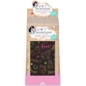 Stickerbogen MOSES Neonsticker Pferde, sortiert, 3 Bögen